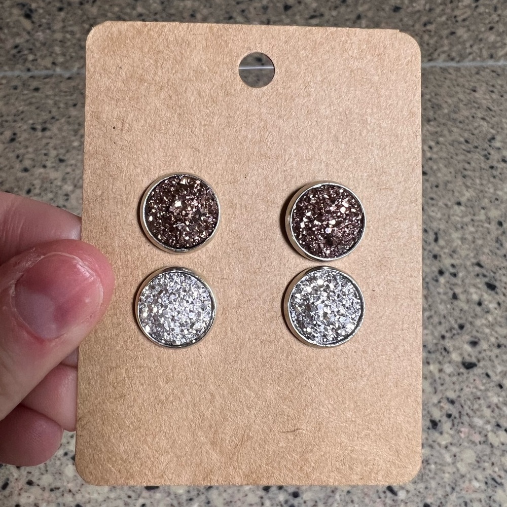 Set of 2 Druzy Earrings